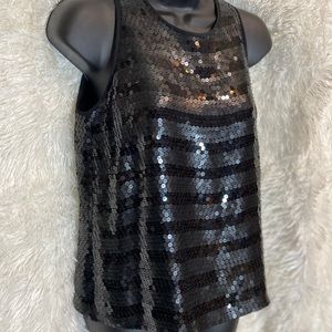 Jones New York Silk Black Sequin Dressy Top - Sz 4